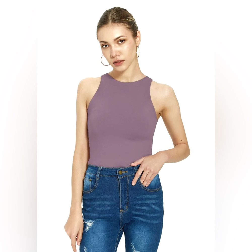 NWT Halter Neck Eggplant Bodysuit by Reoria
